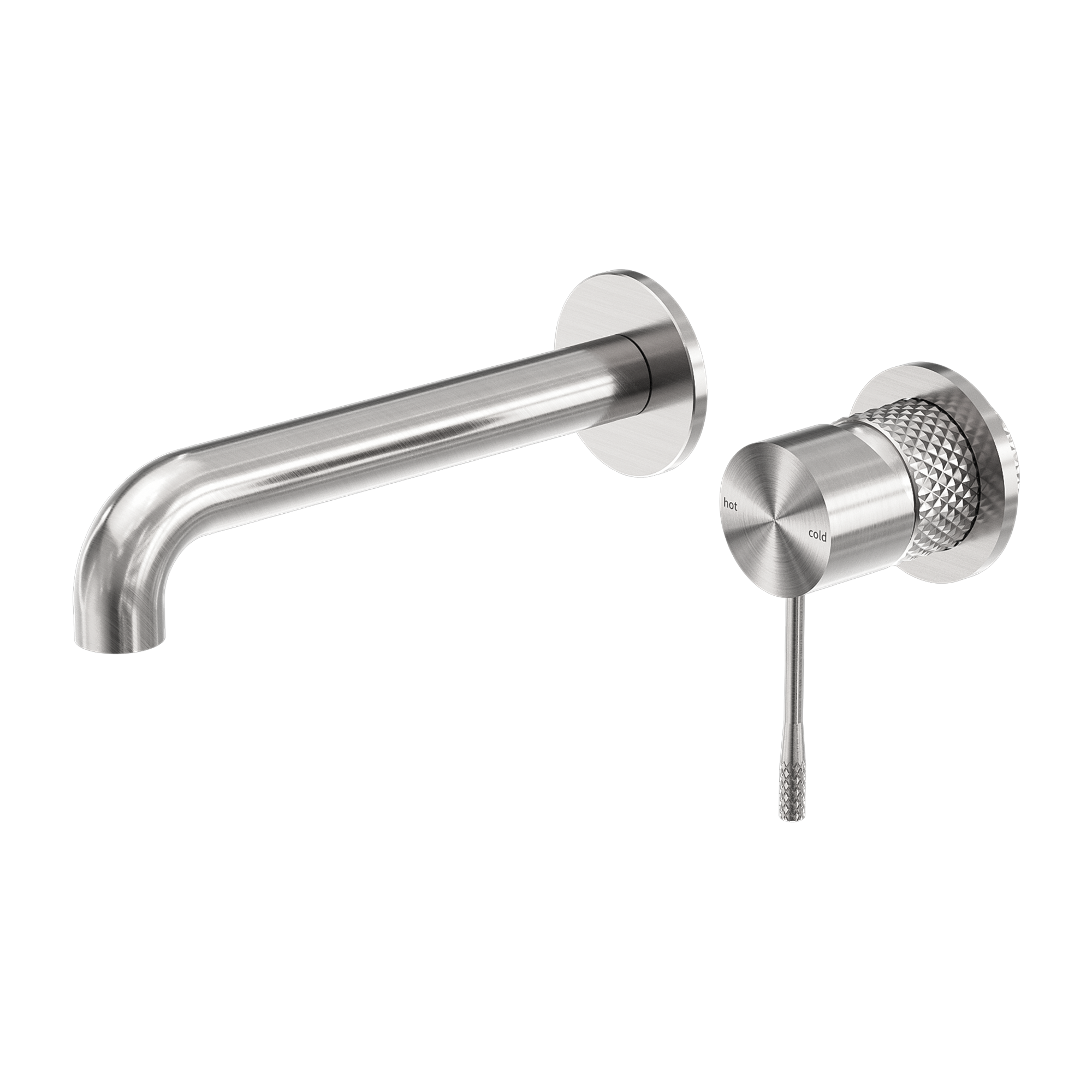 NERO OPAL WALL BASIN/ BATH MIXER SEPARATE BACK PLATE BRUSHED NICKEL (AVAILABLE IN 120MM, 160MM, 185MM, 230MM AND 260MM)