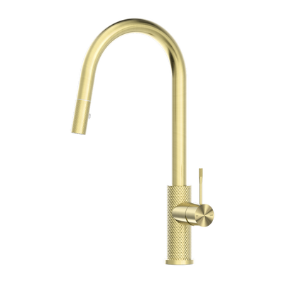 NERO OPAL PULL OUT SINK MIXER 452MM BRUSHED GOLD