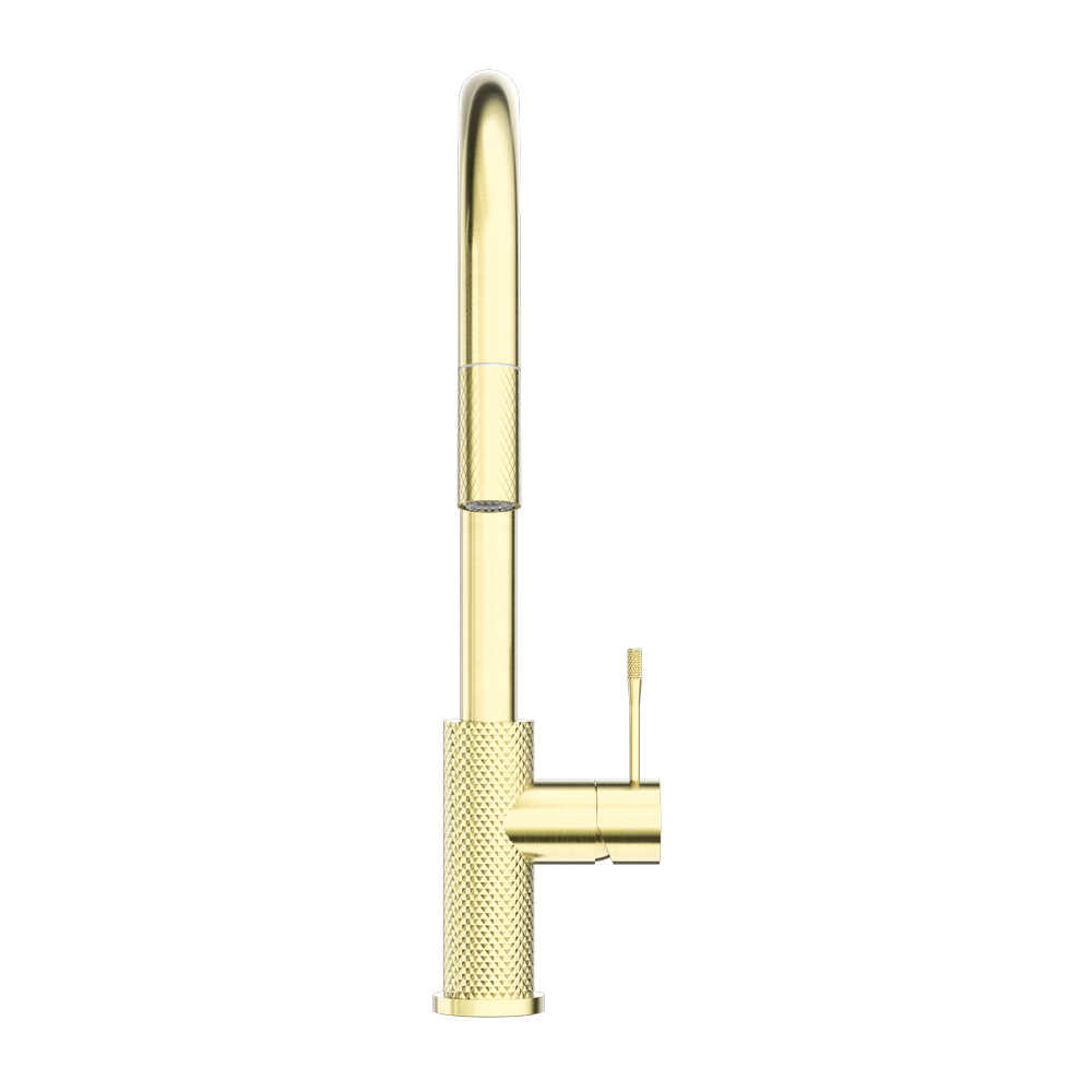 NERO OPAL PULL OUT SINK MIXER 452MM BRUSHED GOLD