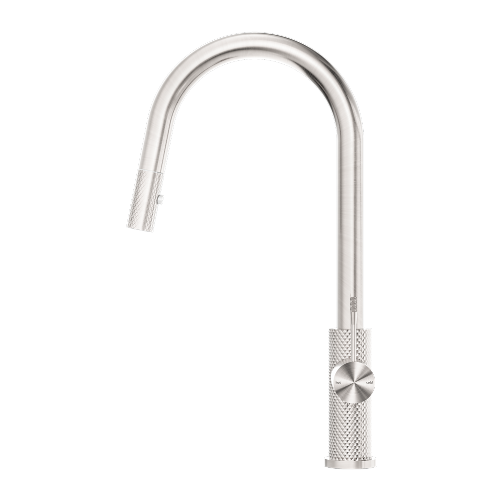 NERO OPAL PULL OUT SINK MIXER 452MM BRUSHED NICKEL