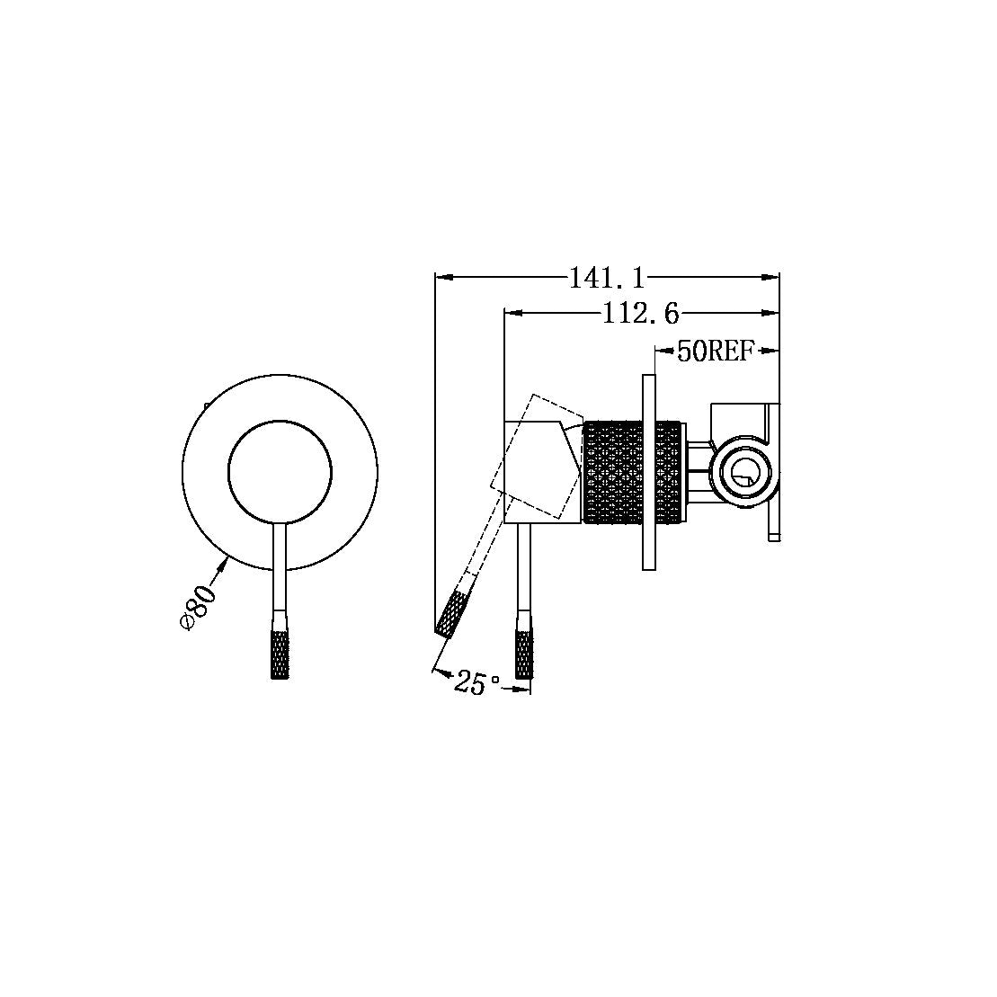 NERO OPAL SHOWER MIXER PLATE 80MM BRUSHED GOLD