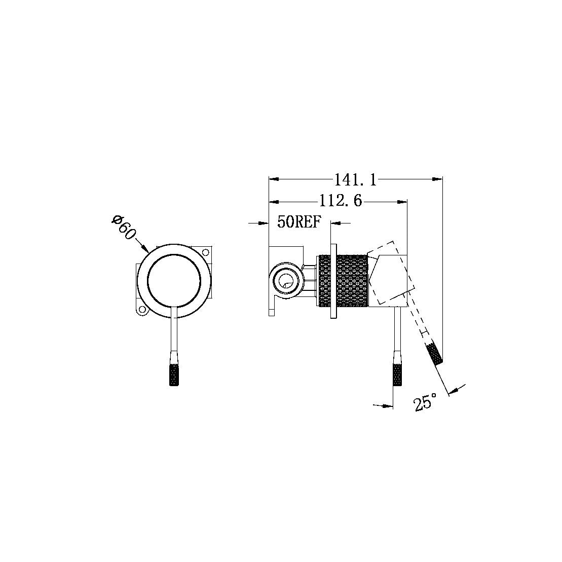 NERO OPAL SHOWER MIXER PLATE 60MM BRUSHED NICKEL