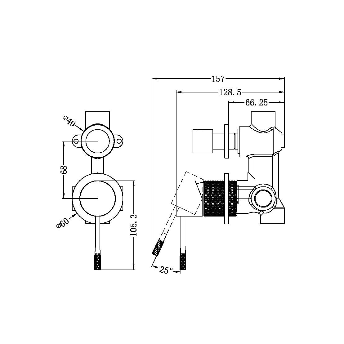 NERO OPAL SHOWER MIXER DIVERTER SEPARATE PLATE BRUSHED BRONZE