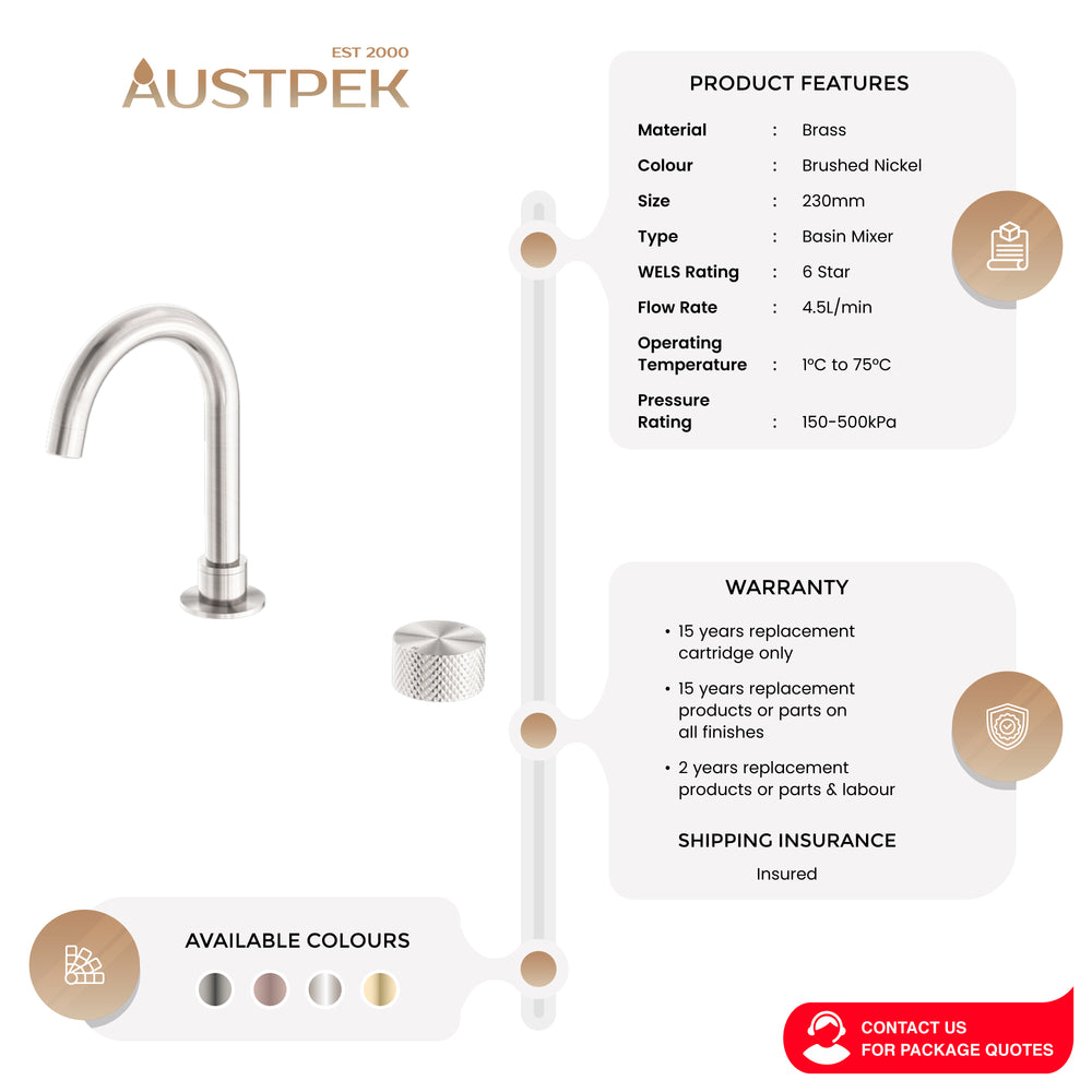 NERO OPAL PROGRESSIVE BASIN SET 230MM BRUSHED NICKEL