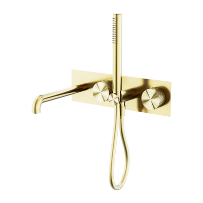 NERO OPAL PROGRESSIVE SHOWER SYSTEM WITH SPOUT BRUSHED GOLD (AVAILABLE IN 230MM AND 250MM)
