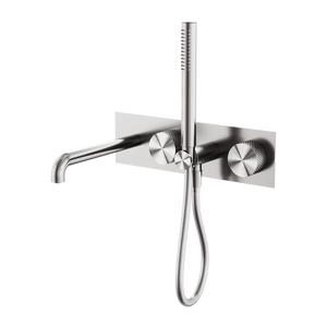 NERO OPAL PROGRESSIVE SHOWER SYSTEM WITH SPOUT BRUSHED NICKEL (AVAILABLE IN 230MM AND 250MM)