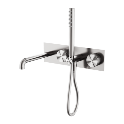 NERO OPAL PROGRESSIVE SHOWER SYSTEM WITH SPOUT BRUSHED NICKEL (AVAILABLE IN 230MM AND 250MM)