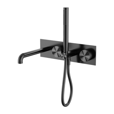 NERO OPAL PROGRESSIVE SHOWER SYSTEM WITH SPOUT GRAPHITE (AVAILABLE IN 230MM AND 250MM)