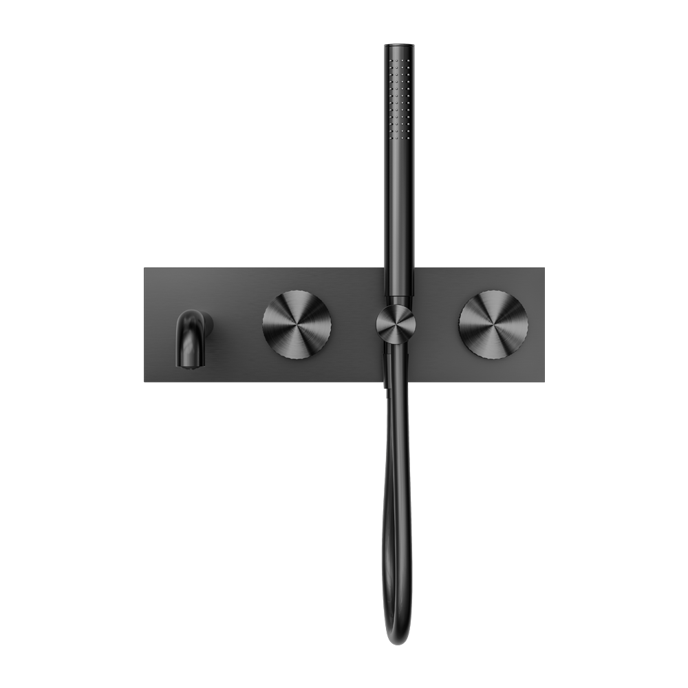 NERO OPAL PROGRESSIVE SHOWER SYSTEM WITH SPOUT GRAPHITE (AVAILABLE IN 230MM AND 250MM)