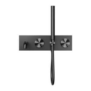 NERO OPAL PROGRESSIVE SHOWER SYSTEM WITH SPOUT GRAPHITE (AVAILABLE IN 230MM AND 250MM)