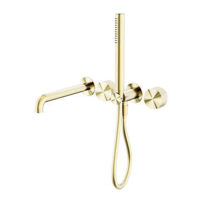 NERO OPAL PROGRESSIVE SHOWER SYSTEM SEPARATE PLATE WITH SPOUT BRUSHED GOLD (AVAILABLE IN 230MM AND 250MM)