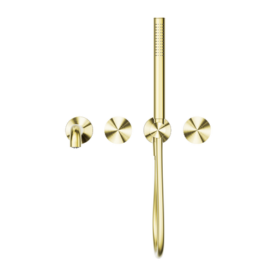 NERO OPAL PROGRESSIVE SHOWER SYSTEM SEPARATE PLATE WITH SPOUT BRUSHED GOLD (AVAILABLE IN 230MM AND 250MM)