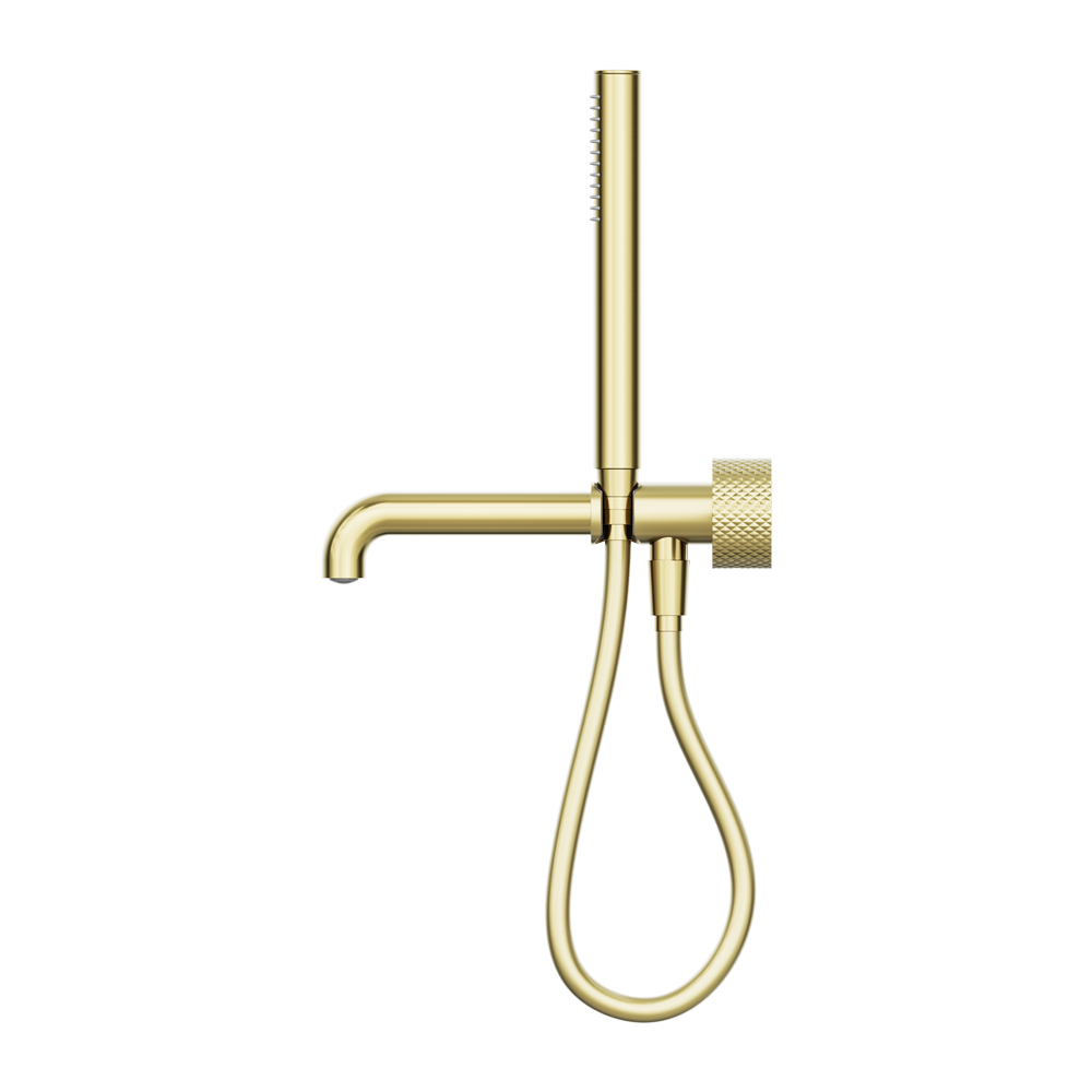 NERO OPAL PROGRESSIVE SHOWER SYSTEM SEPARATE PLATE WITH SPOUT BRUSHED GOLD (AVAILABLE IN 230MM AND 250MM)