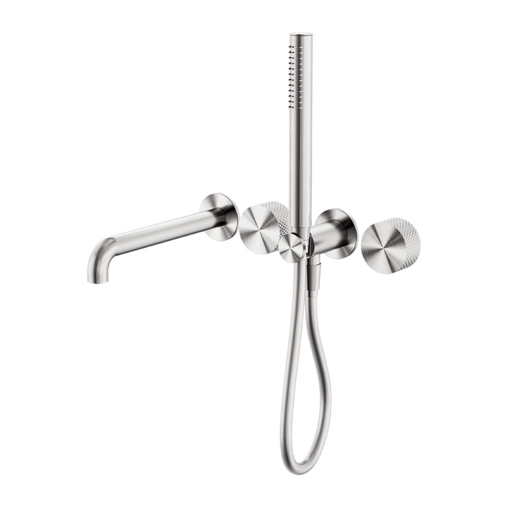 NERO OPAL PROGRESSIVE SHOWER SYSTEM SEPARATE PLATE WITH SPOUT BRUSHED NICKEL (AVAILABLE IN 230MM AND 250MM)