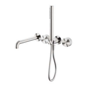 NERO OPAL PROGRESSIVE SHOWER SYSTEM SEPARATE PLATE WITH SPOUT BRUSHED NICKEL (AVAILABLE IN 230MM AND 250MM)