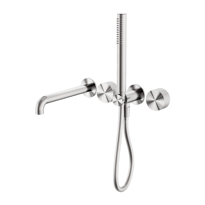 NERO OPAL PROGRESSIVE SHOWER SYSTEM SEPARATE PLATE WITH SPOUT BRUSHED NICKEL (AVAILABLE IN 230MM AND 250MM)