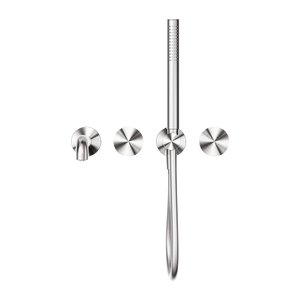 NERO OPAL PROGRESSIVE SHOWER SYSTEM SEPARATE PLATE WITH SPOUT BRUSHED NICKEL (AVAILABLE IN 230MM AND 250MM)