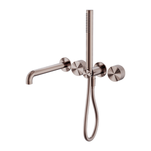 NERO OPAL PROGRESSIVE SHOWER SYSTEM SEPARATE PLATE WITH SPOUT BRUSHED BRONZE (AVAILABLE IN 230MM AND 250MM)