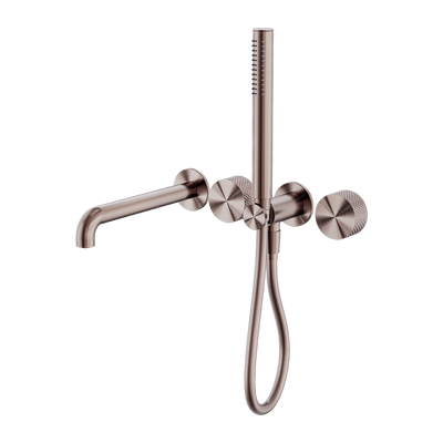 NERO OPAL PROGRESSIVE SHOWER SYSTEM SEPARATE PLATE WITH SPOUT BRUSHED BRONZE (AVAILABLE IN 230MM AND 250MM)