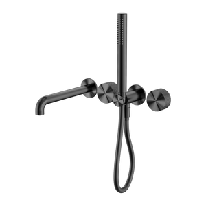 NERO OPAL PROGRESSIVE SHOWER SYSTEM SEPARATE PLATE WITH SPOUT GRAPHITE (AVAILABLE IN 230MM AND 250MM)