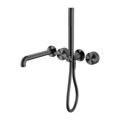 NERO OPAL PROGRESSIVE SHOWER SYSTEM SEPARATE PLATE WITH SPOUT GRAPHITE (AVAILABLE IN 230MM AND 250MM)