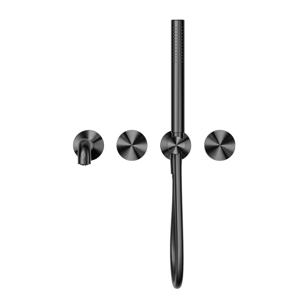 NERO OPAL PROGRESSIVE SHOWER SYSTEM SEPARATE PLATE WITH SPOUT GRAPHITE (AVAILABLE IN 230MM AND 250MM)