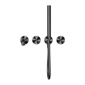 NERO OPAL PROGRESSIVE SHOWER SYSTEM SEPARATE PLATE WITH SPOUT GRAPHITE (AVAILABLE IN 230MM AND 250MM)