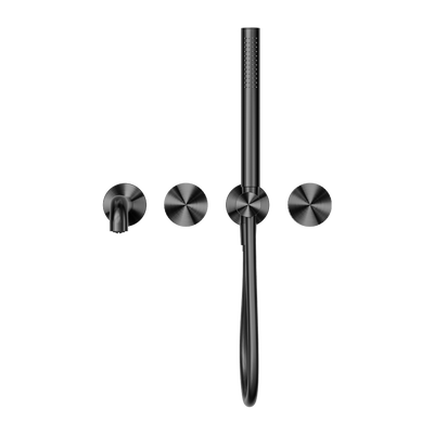 NERO OPAL PROGRESSIVE SHOWER SYSTEM SEPARATE PLATE WITH SPOUT GRAPHITE (AVAILABLE IN 230MM AND 250MM)