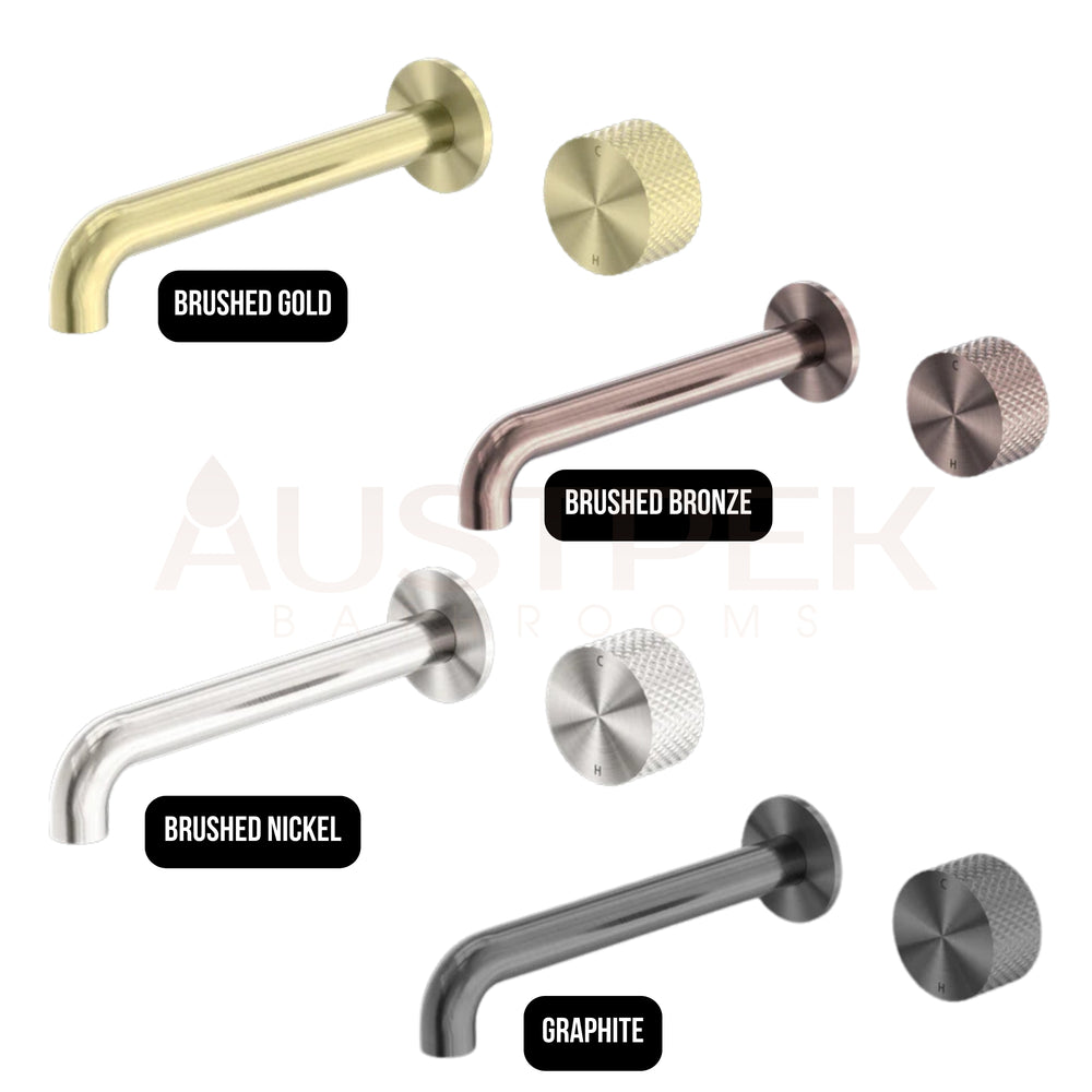 NERO OPAL PROGRESSIVE WALL BASIN / BATH SET BRUSHED BRONZE (AVAILABLE IN 120MM, 160MM, 185MM, 230MM AND 260MM)