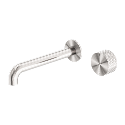 NERO OPAL PROGRESSIVE WALL BASIN / BATH SET BRUSHED NICKEL (AVAILABLE IN 120MM, 160MM, 185MM, 230MM AND 260MM)