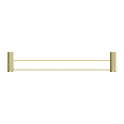 NERO OPAL NON-HEATED DOUBLE TOWEL RAIL BRUSHED GOLD (AVAILABLE IN 600MM AND 800MM)