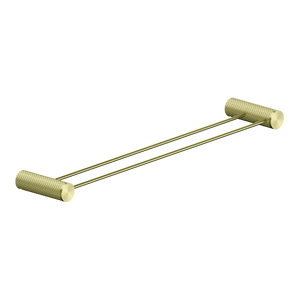 NERO OPAL NON-HEATED DOUBLE TOWEL RAIL BRUSHED GOLD (AVAILABLE IN 600MM AND 800MM)