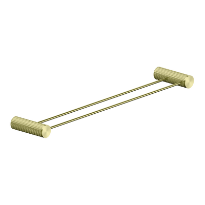 NERO OPAL NON-HEATED DOUBLE TOWEL RAIL BRUSHED GOLD (AVAILABLE IN 600MM AND 800MM)