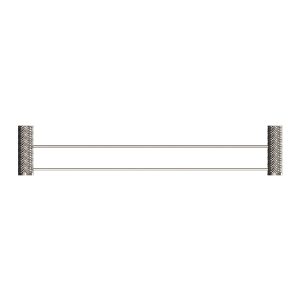 NERO OPAL NON-HEATED DOUBLE TOWEL RAIL BRUSHED NICKEL (AVAILABLE IN 600MM AND 800MM)
