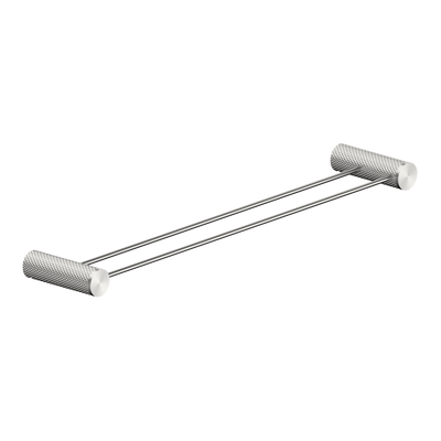NERO OPAL NON-HEATED DOUBLE TOWEL RAIL BRUSHED NICKEL (AVAILABLE IN 600MM AND 800MM)