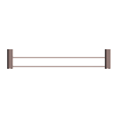 NERO OPAL NON-HEATED DOUBLE TOWEL RAIL BRUSHED BRONZE (AVAILABLE IN 600MM AND 800MM)