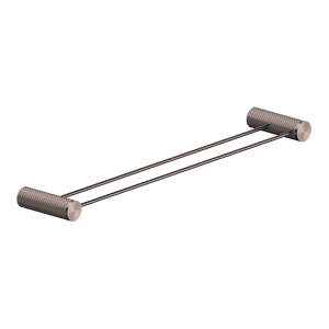 NERO OPAL NON-HEATED DOUBLE TOWEL RAIL BRUSHED BRONZE (AVAILABLE IN 600MM AND 800MM)