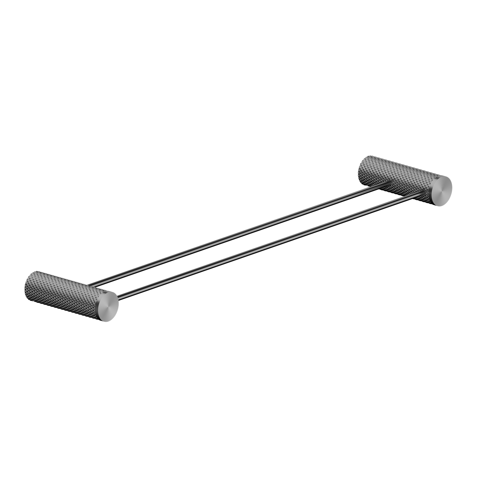 NERO OPAL NON-HEATED DOUBLE TOWEL RAIL GRAPHITE (AVAILABLE IN 600MM AND 800MM)