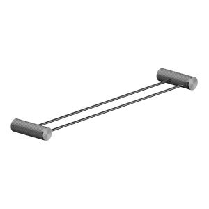 NERO OPAL NON-HEATED DOUBLE TOWEL RAIL GRAPHITE (AVAILABLE IN 600MM AND 800MM)