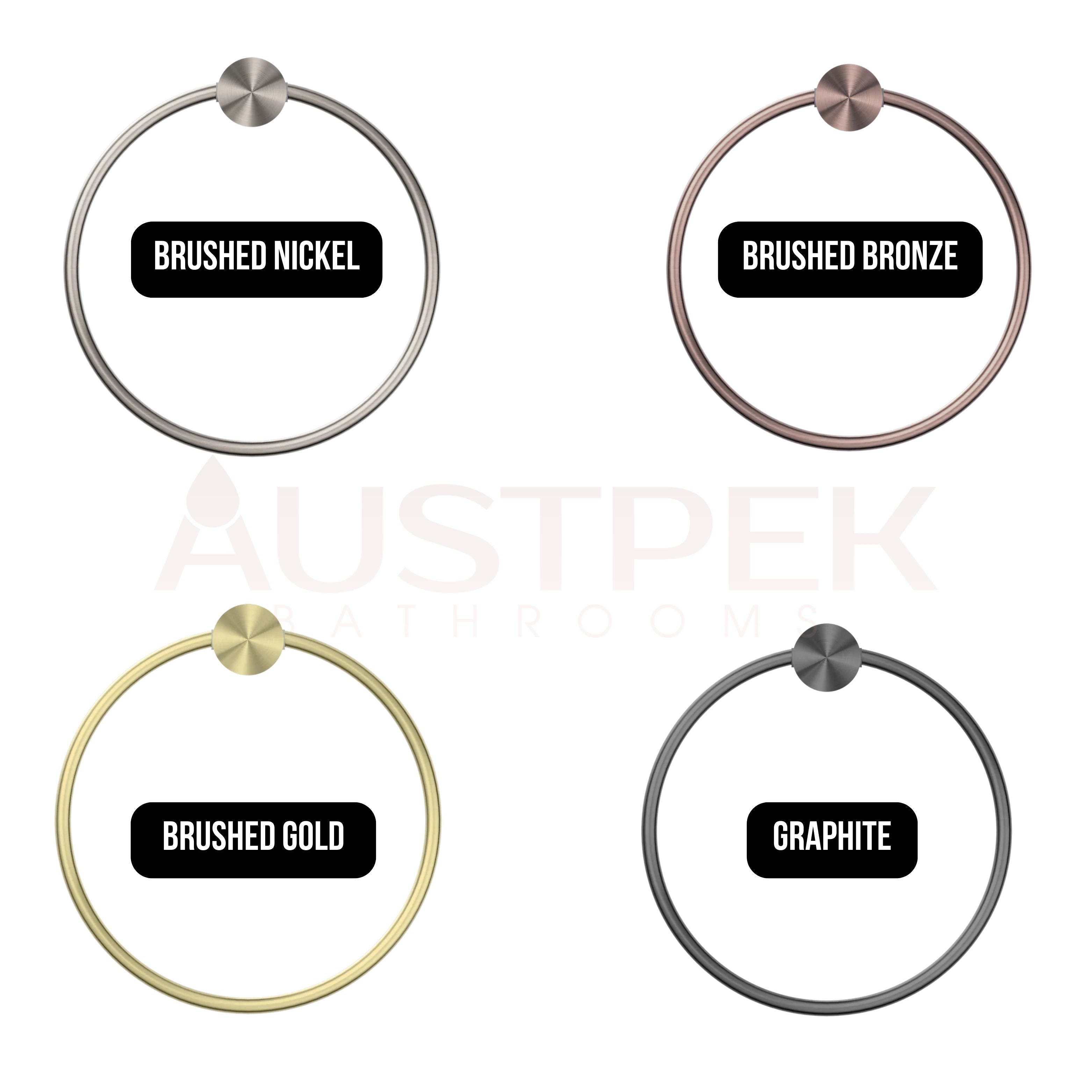 NERO OPAL TOWEL RING 202MM BRUSHED BRONZE