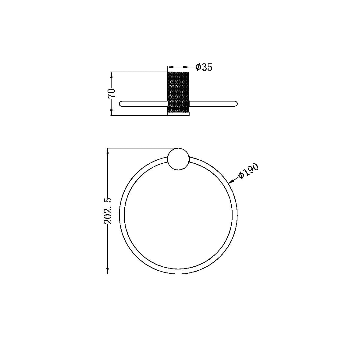 NERO OPAL TOWEL RING 202MM BRUSHED BRONZE