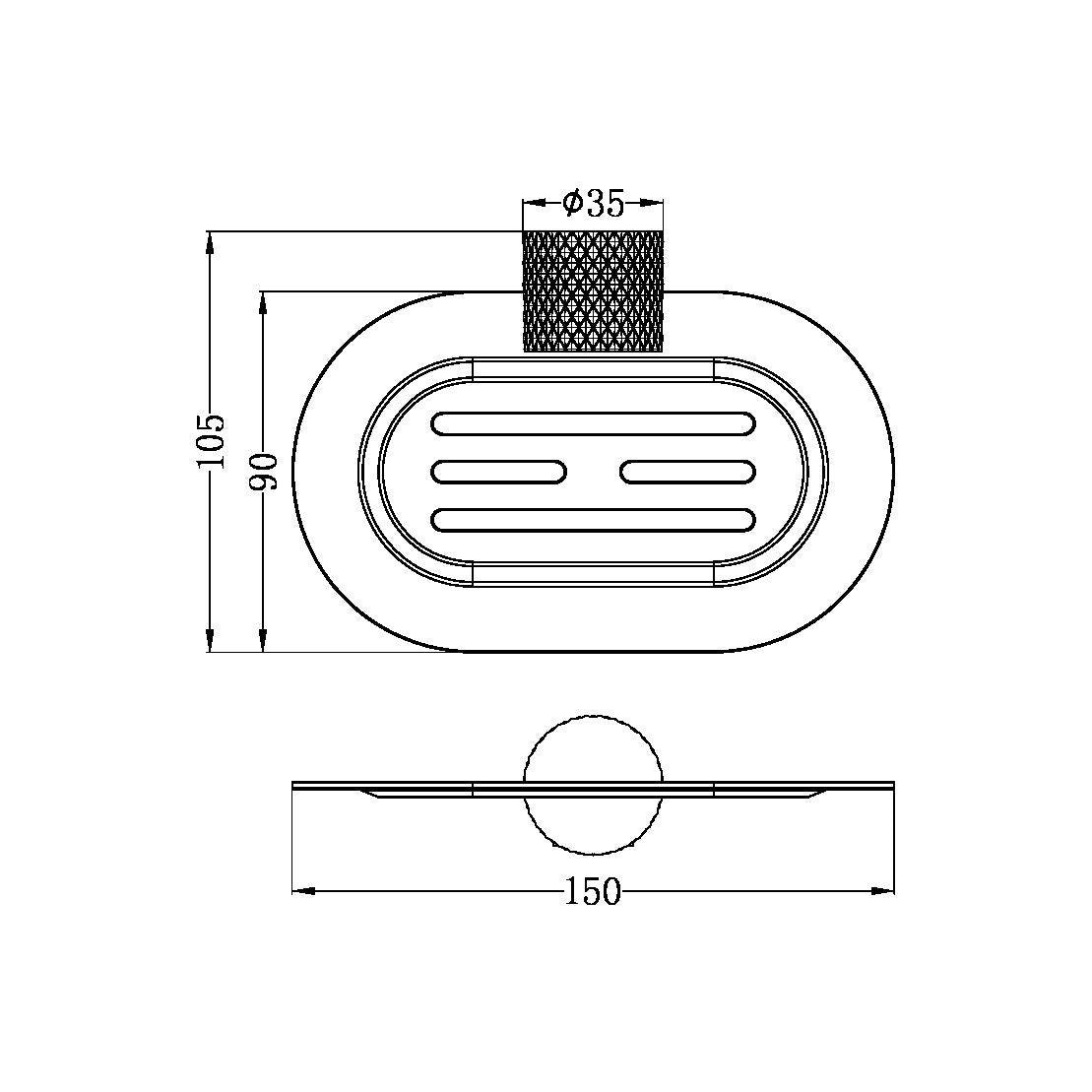 NERO OPAL SOAP DISH HOLDER 150MM GRAPHITE