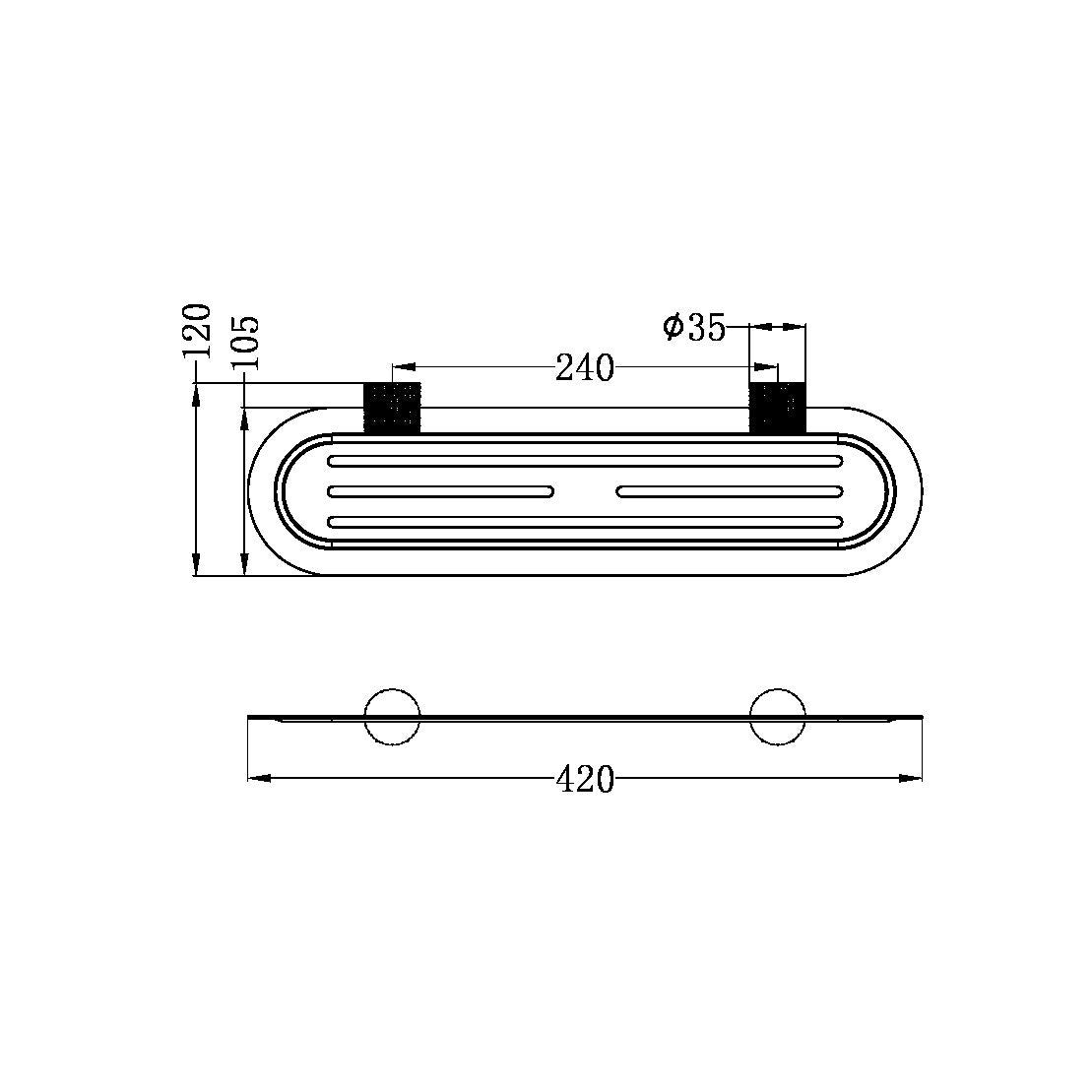 NERO OPAL METAL SHOWER SHELF 420MM GRAPHITE