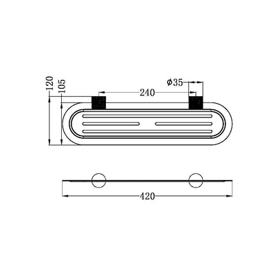 NERO OPAL METAL SHOWER SHELF 420MM GRAPHITE