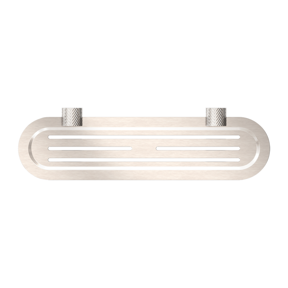 NERO OPAL METAL SHOWER SHELF 420MM BRUSHED NICKEL