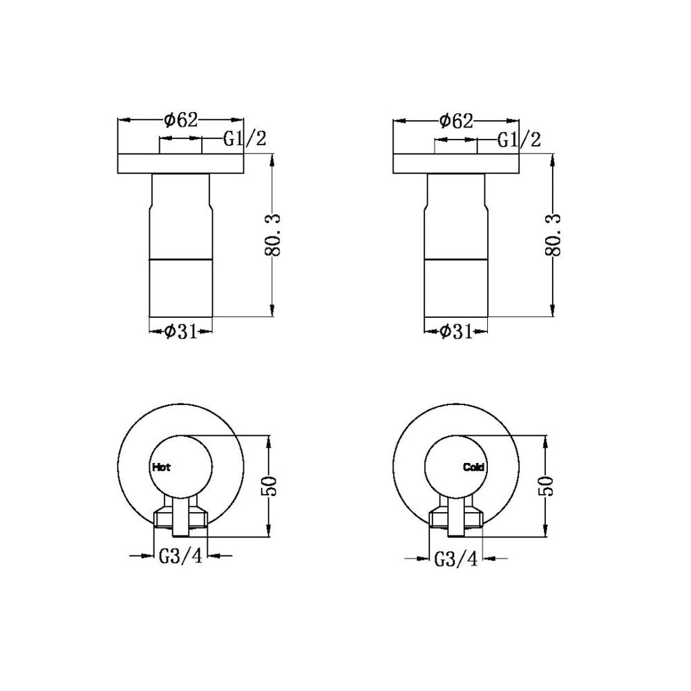 NERO WASHING MACHINE TAP SET GUN METAL