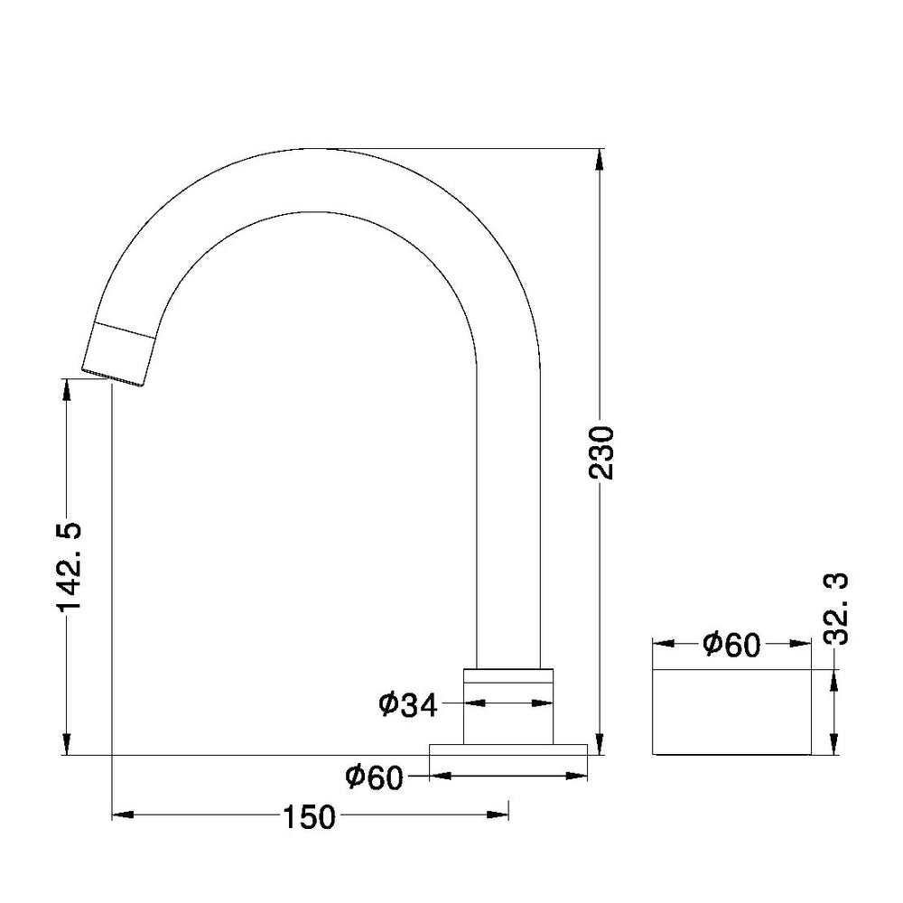 NERO KARA PROGRESSIVE BASIN SET 230MM CHROME