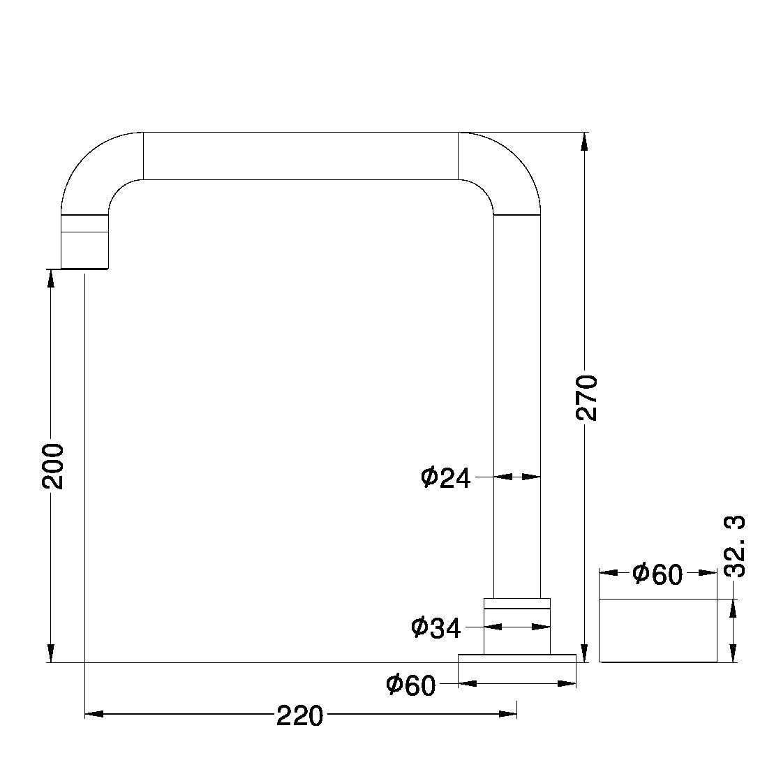 NERO KARA PROGRESSIVE TALL BASIN SET 270MM BRUSHED NICKEL