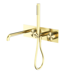 NERO KARA PROGRESSIVE SHOWER SYSTEM WITH SPOUT BRUSHED GOLD (AVAILABLE IN 230MM AND 250MM)