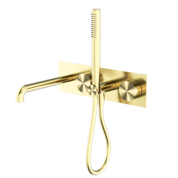 NERO KARA PROGRESSIVE SHOWER SYSTEM WITH SPOUT BRUSHED GOLD (AVAILABLE IN 230MM AND 250MM)
